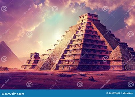 Ancient Mayan pyramids stock illustration. Illustration of pharaoh ...