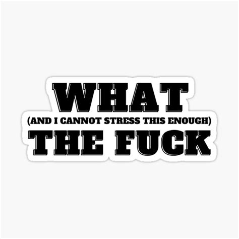 What And I Cannot Stress This Enough The Fuck Funny Stickers Laptop Stickers Water Bottle