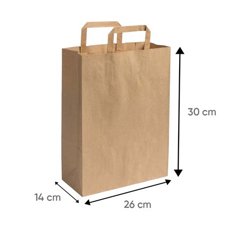 Sac Cabas En Papier Kraft Brun 26x14x30 Cm