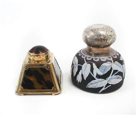 Bonhams A 19th Century American Silver Mounted Cameo Glass Inkwell The Mount By Gorham