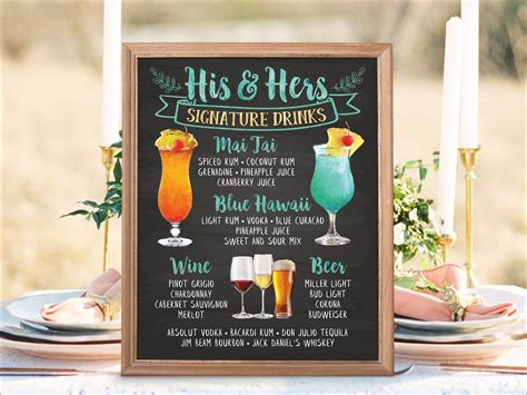 45+ Wedding bar menu ideas information | weddinginspire