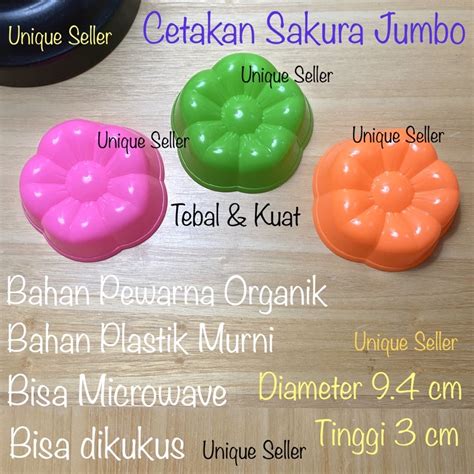 Jual Isi 6 Cetakan Sakura Jumbo Plastik 9 4 Cm Cetakan Puding