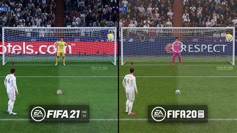 Fifa 21 Vs Fifa 20 Penalty Kicks Comparison Youtube