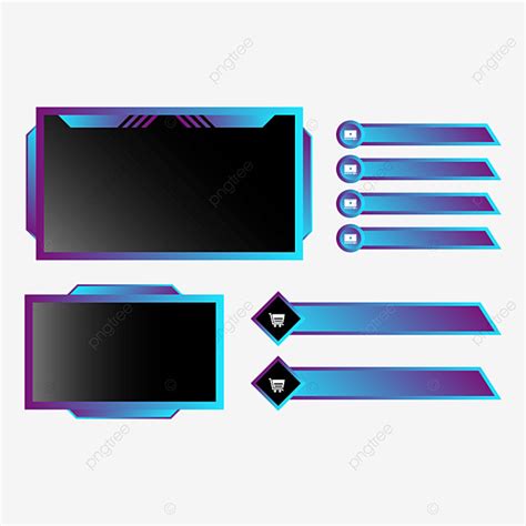 Video Streaming Clipart Vector Twitch Stream Panels Pack Design For