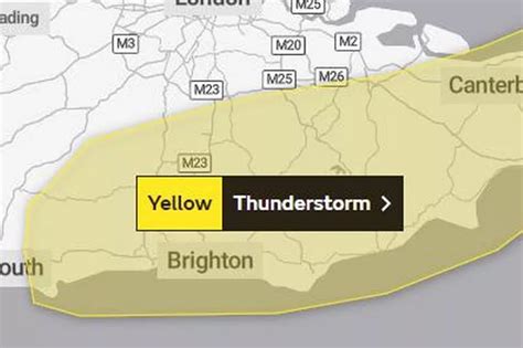 More Lightning And Thunder Forecast As Met Office Issues Thunderstorm Warning For Sussex