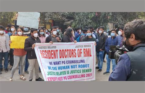 Neet Pg 2021 Counselling Rml Doctors Resume Protest Claim Govt Made