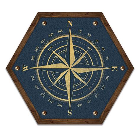 Blue Compass Wooden Wall Art 10x12 Compass Wall Art Blue Compass Wooden Wall Art