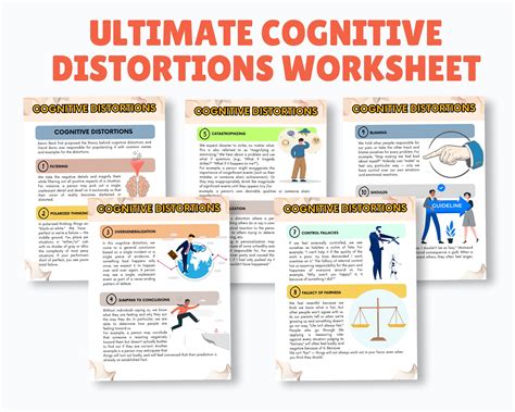 Cognitive Distortions Worksheets Challenge Unhelpful Thinking Styles Therapy Worksheets