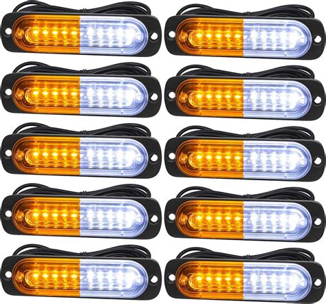 4pcs Yifengshun 4 LED Red Emergency Strobe Light Bar 18 Flashing Modes