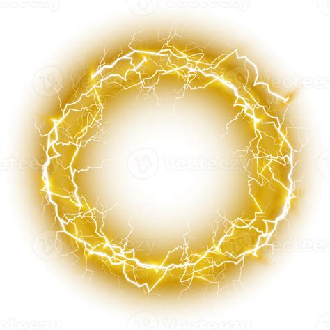 Yellow Ball Lightning Abstract Electric Lightning Strike Light Flash Thunder Spark Png