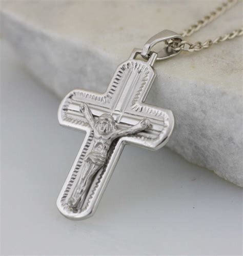 Cross Necklace Sterling Silver Cross Necklace Cross Etsy