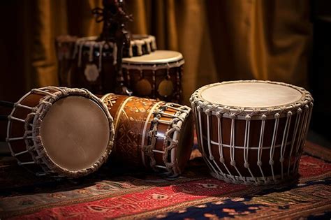 Premium AI Image | Indian Tabla Drums in a Traditional Setting