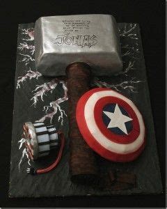 Thor S Hammer Cake W Cap S Shield Avenger Cake Superhero Cake