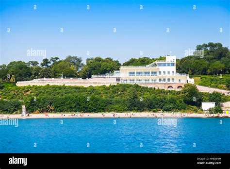 Central public beach of Burgas and coastal Sea Garden, Black sea coast ...