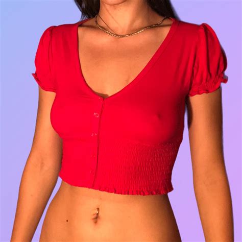 Women S Red Crop Top Depop