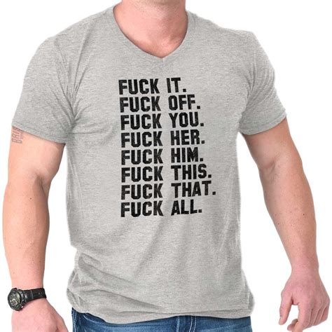 F K It All Funny Offensive Rude Novelty T Adult V Neck Short Sleeve T Shirts Ebay