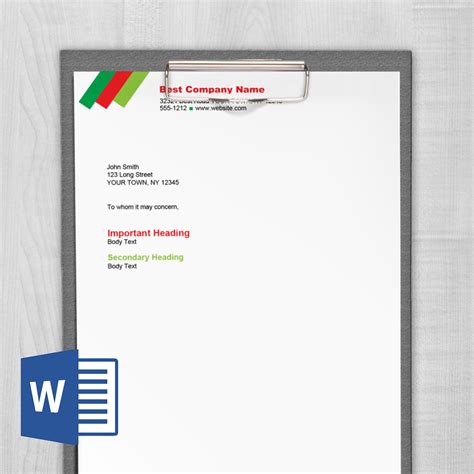 Simple Business Letterhead Template In Word Lakazdi Graphic Design