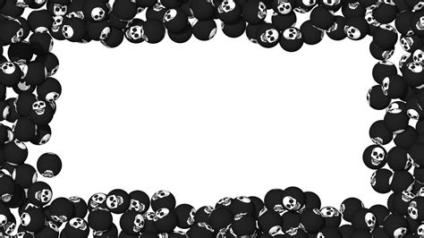 Scary Skulls D Balls Frame Photo D Rendering Happy Halloween