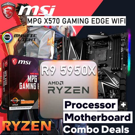 Am4 Msi Mpg X570 Gaming Edge Wifi Amd Ryzen 9 5950x Placa Base Combo Ryzen Kit R9 5950x Amd