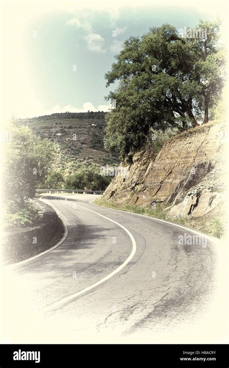 Road Between Hills Stock Photo Alamy