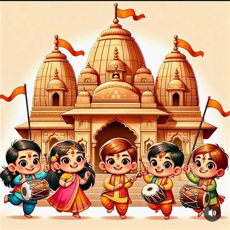 Ayodhya Ram Mandir, Beautiful Ayodhya Ram Mandir 22 jan Opening Celebration drawing Scenery in ...