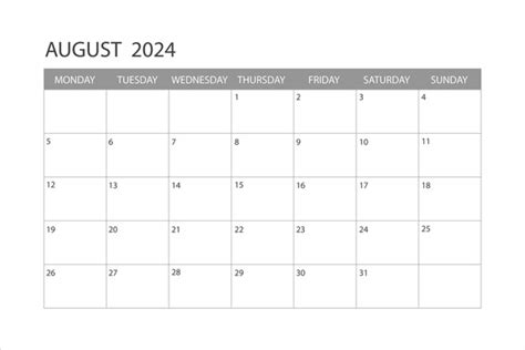 9,723 August 2024 Calendar Stock Vectors and Vector Art | Shutterstock