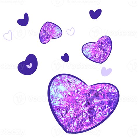 Purple Glitter Hearts