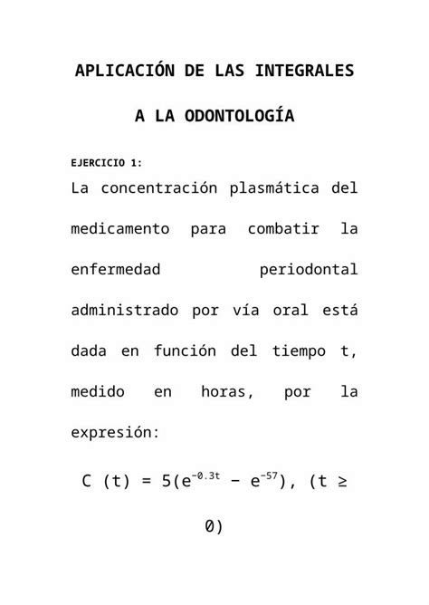 Docx Aplicaci N De Las Integrales A La Odontolog A Dokumen Tips