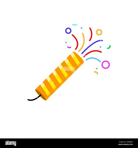 Firecracker Icon Vector Party Birthday Surprise Flat Logo Popper