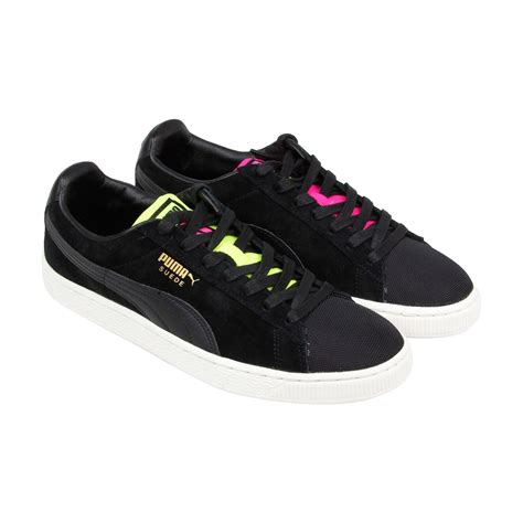 Puma Suede Classic Tricks Mens Black Suede Lace Up Lace Up Sneakers