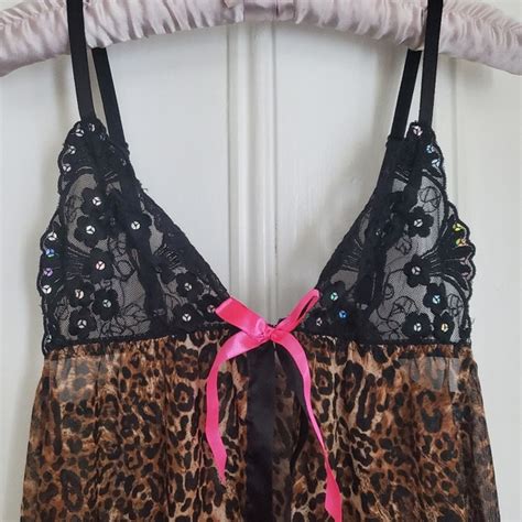 Intimates Sleepwear Leopard Print Babydoll Lingerie Top Poshmark