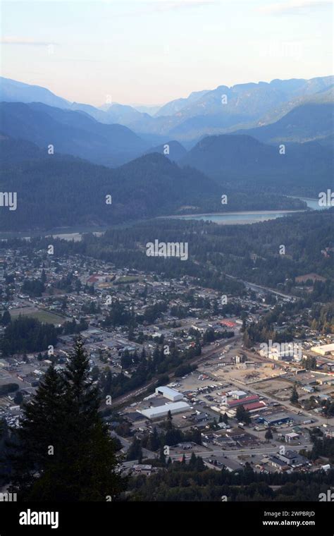 The View Of The Town Of Hope And The Fraser River Canyon And Valley