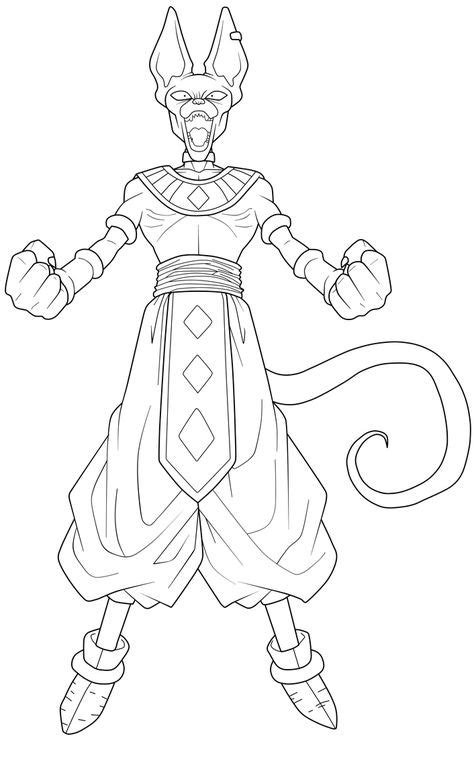 Beerus Lineart By Chronofz On Deviantart Dragon Ball Super Artwork