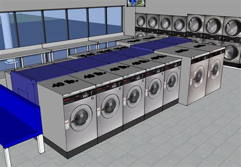 Laundromat Design With Sketchup 3d Cad Wash Dry Fold Pos