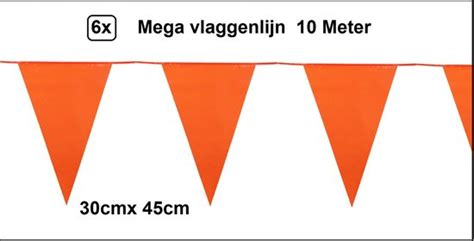 X Mega Vlaggenlijn Oranje Cm X Cm Meter Koningsdag Reuze