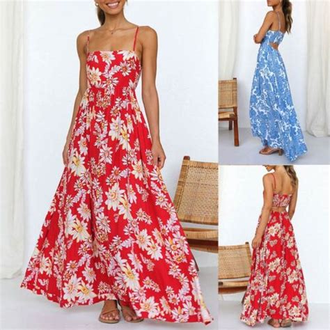 Robe Taille Haute Imprim E Sans Manches Pour Femmes Robe Florale