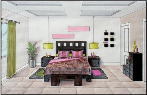 One Point Perspective Bedroom Drawing at GetDrawings | Free download