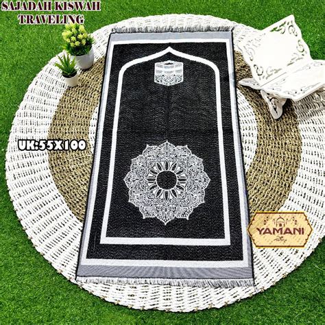 Jual Sajadah Traveling Motif Kiswah Kusus Hitam Ukuran Dewasa X Cm