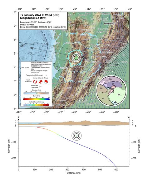 M5.6 earthquake strikes below Colombia