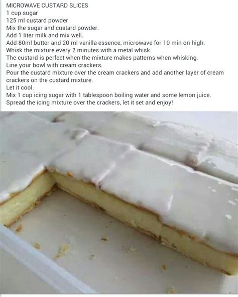 Microwave Custard Slice With Cream Crackers Custard Recipes Sweet