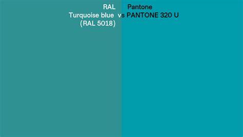 Ral Turquoise Blue Ral Vs Pantone U Side By Side Comparison