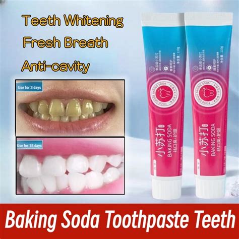 Baking Soda Toothpaste Remove Yellow Stain Teeth Whitening Fresh Breath Oral Cleaning Repair Gum ...