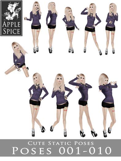 Second Life Marketplace Apple Spice Cute Pose 001 010 Fatpack