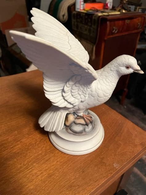 Vintage White Dove Statue Andrea By Sadek Etsy