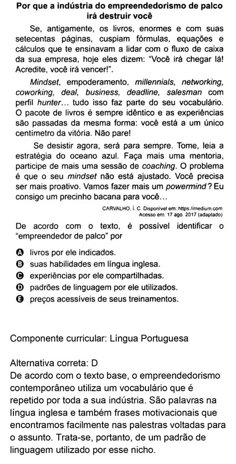 Questão ENEM 32 PROVA AMARELA ENEM 2020 FTD Resolve