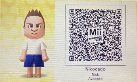 Nikocado Avocado Mii QR Code because I'm pretty proud of this one : 3