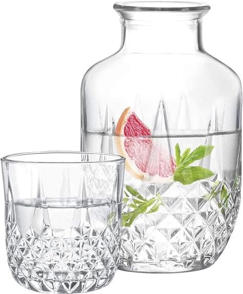 Duhaline Audrey Crystal Bedside Carafe And Glass Set Crystal Bedside Night Carafe Pitcher And