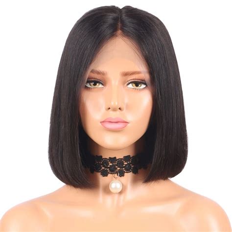 Full Lace Natural Color Wigs Bob Premium Too Straight Hair Brazilian