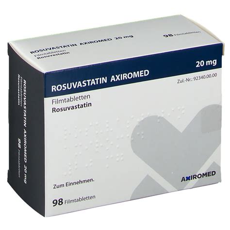 Rosuvastatin Axiromed 20 Mg 98 St Mit Dem E Rezept Kaufen Shop Apotheke