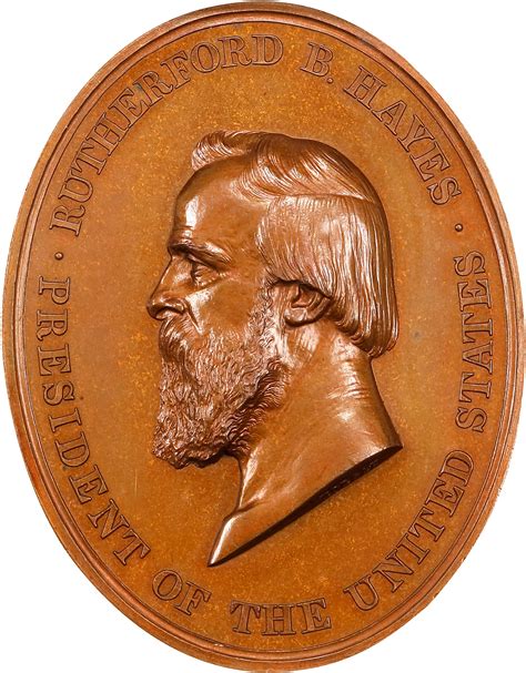 1877 Rutherford B Hayes Indian Peace Medal Oval Bronze Julian IP 43